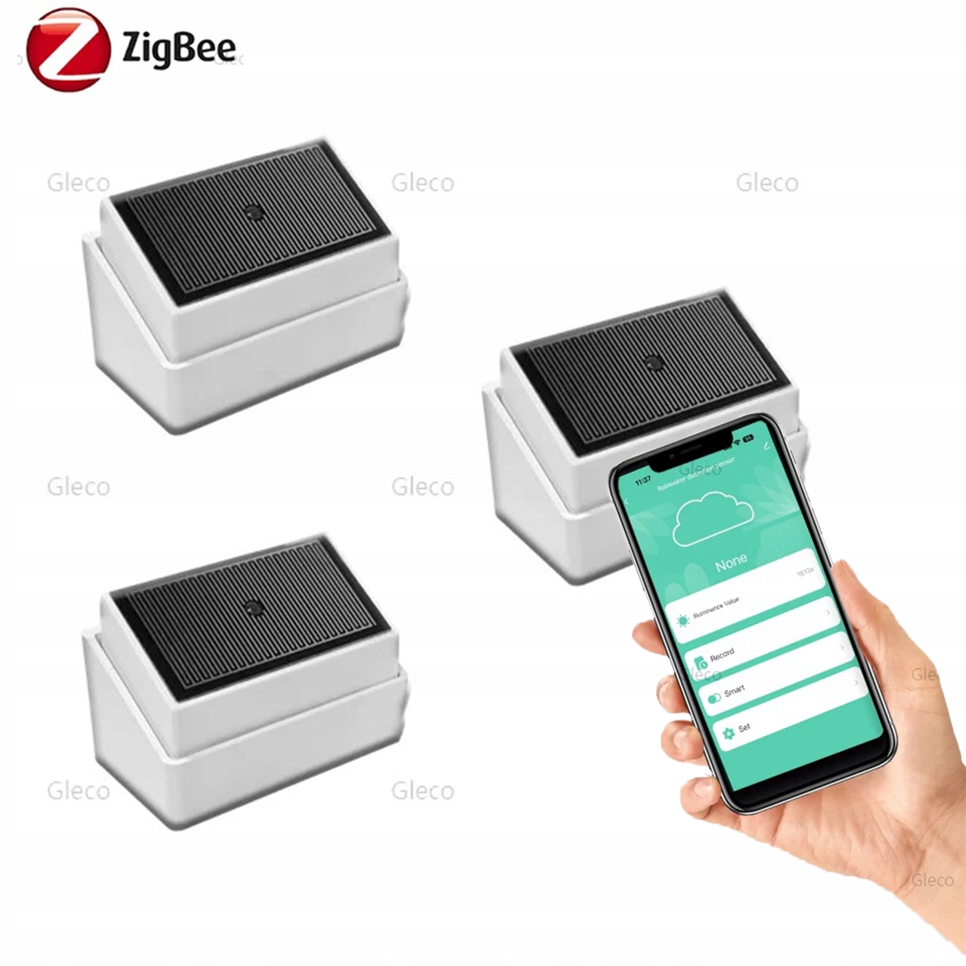 Sada 3x Snímač dažďa Zigbee Tuya Smart Home Jasnosť IPX4