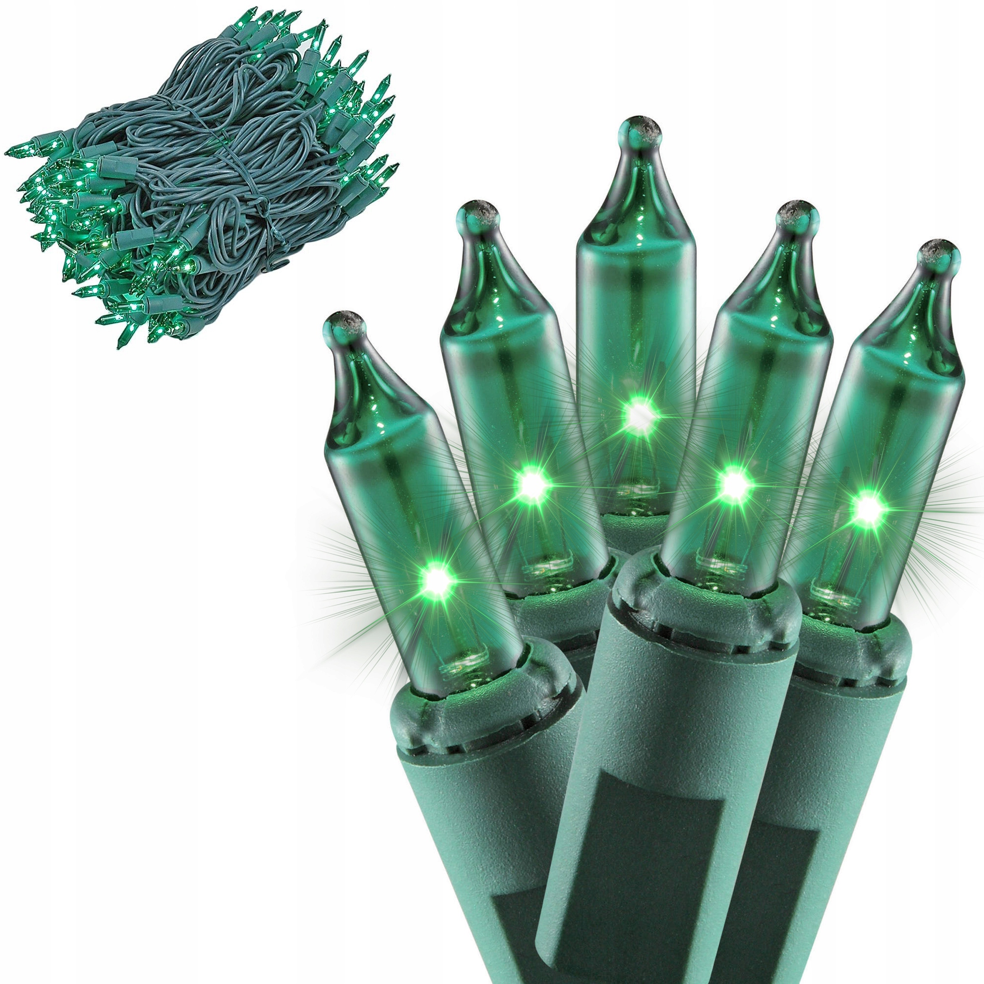 MOCNE LAMPKI CHOINKOWE 100 ŻARÓWEK ZIELONY