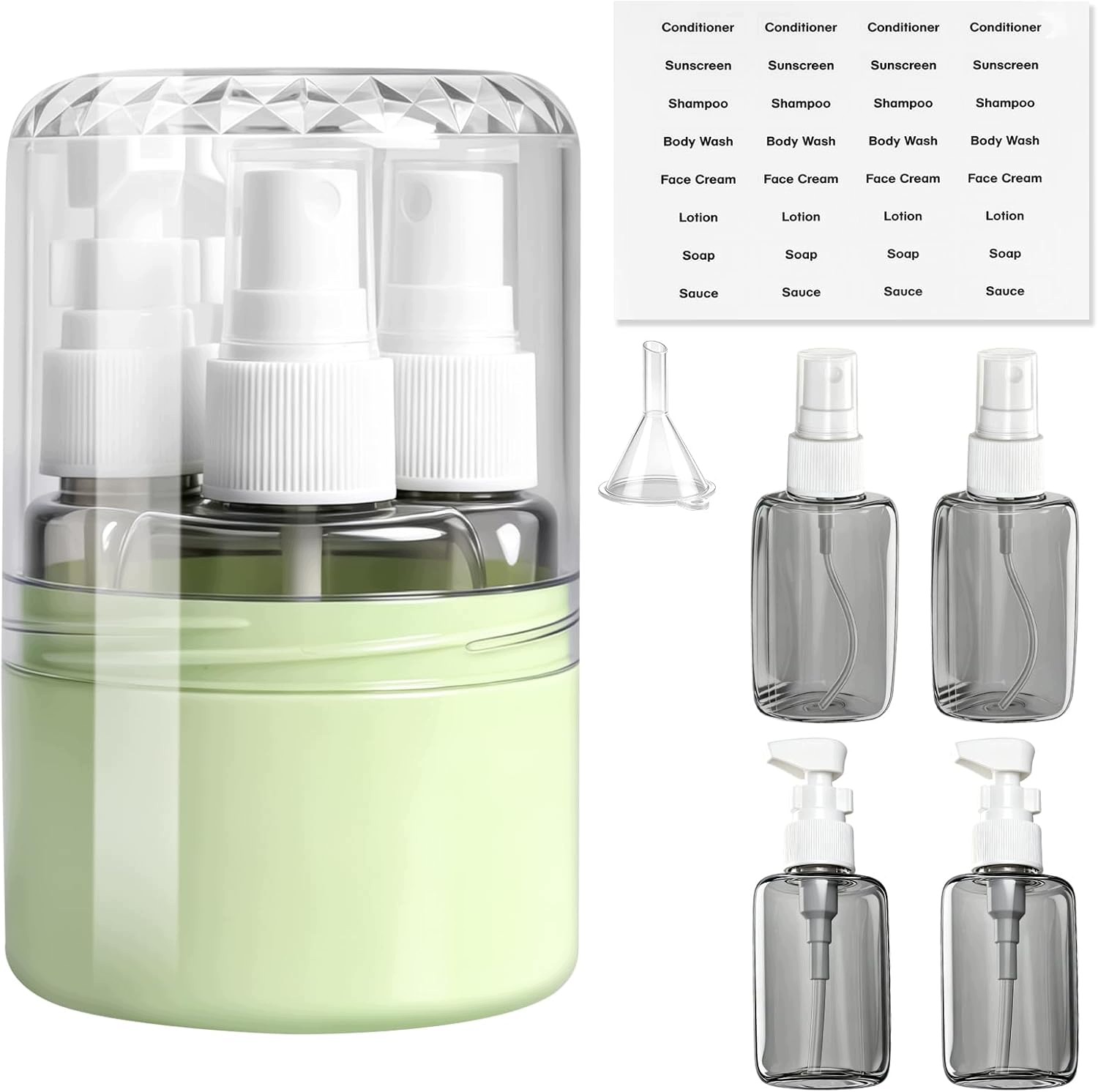 Sada 4 Cestovních Lahví 50 ML, Vzduchotěsné, Opakované Plnění