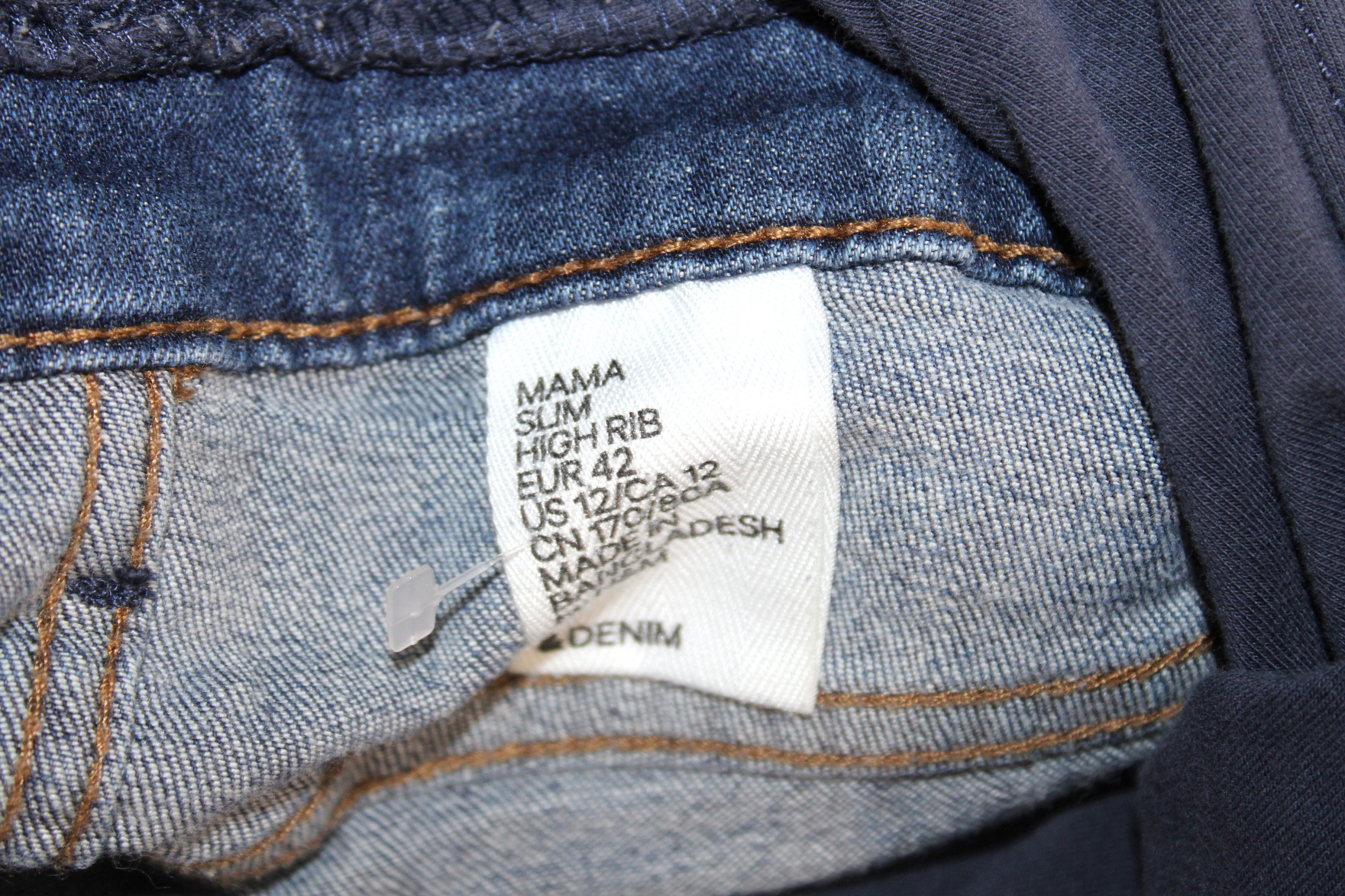 x7 &DENIM H&M Wygodne Spodnie Ciążowe Jeans Skinny 42 XL Kolor niebieski