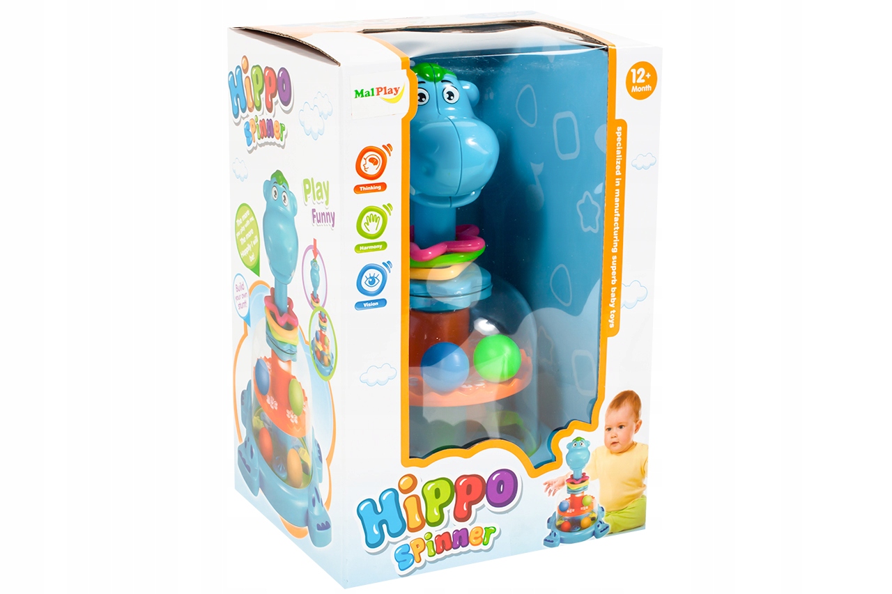 BĄCZEK INTERAKTYWNY HIPCIO KARUZELKA Z PIŁECZKAMI ZABAWKA DLA DZIECI HIPPO Certyfikaty, opinie, atesty CE EN 71
