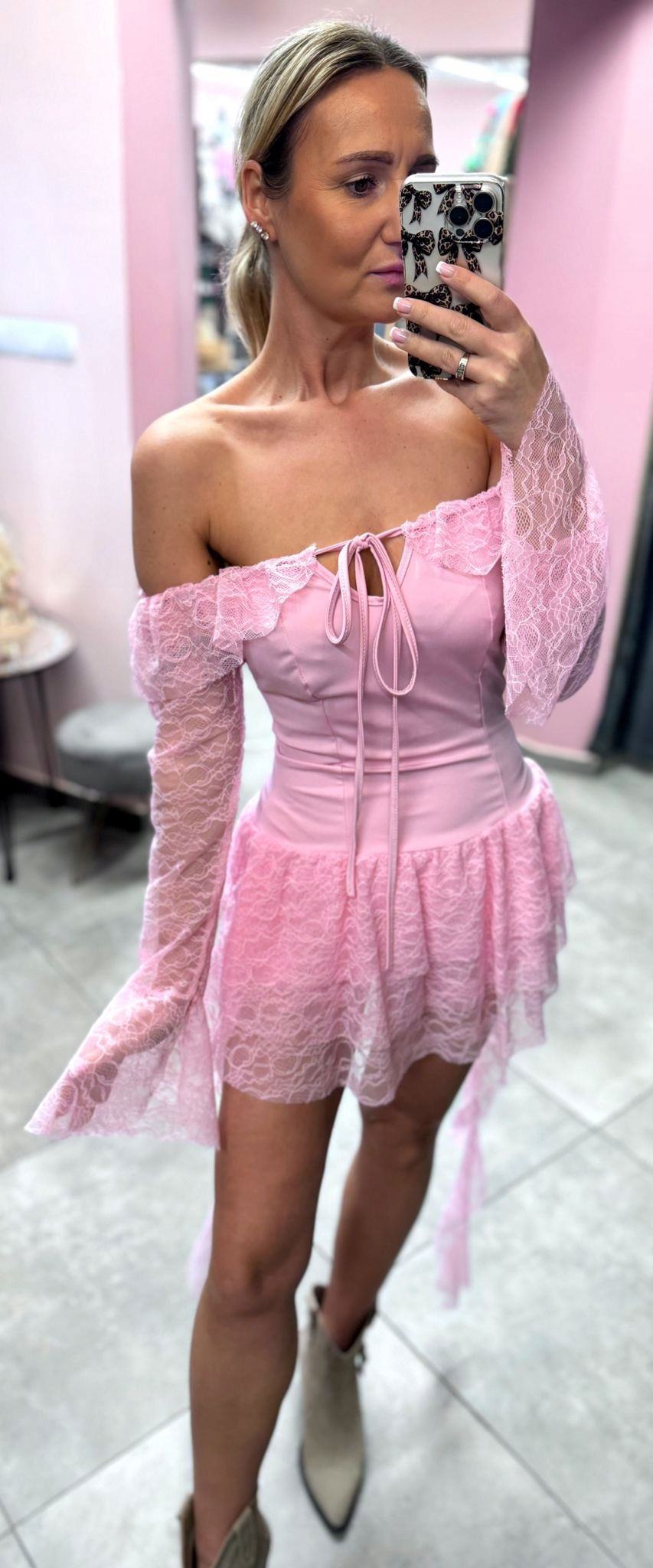 Dámská Kombinéza S Krajkou, Růžová, Unisize