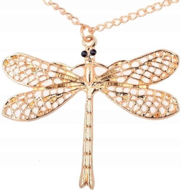 

Naszyjnik Złoty damski wisior ważka boho długi