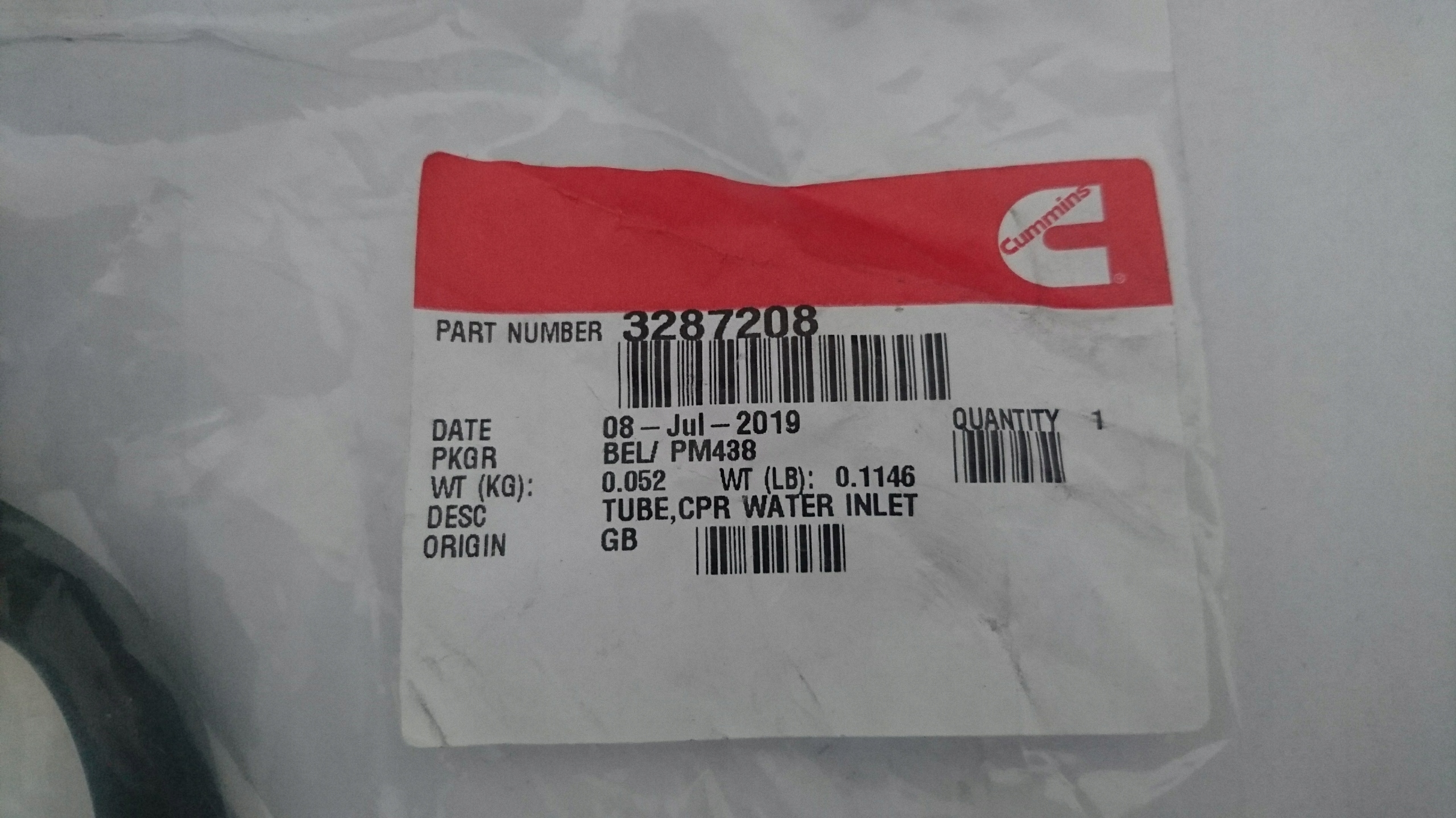 NOWA RURKA przewod wylot wody CPR cummins 3287208 Car type Cargo vans Trucks Buses