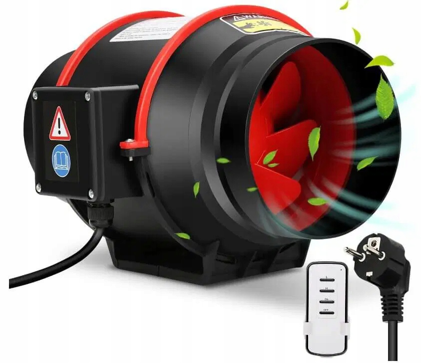 Kanálový Ventilátor 100 MM Odtahový, Dvourychlostní, Tichý, 2 Pólový, 40 W, Dálkové Ovládání