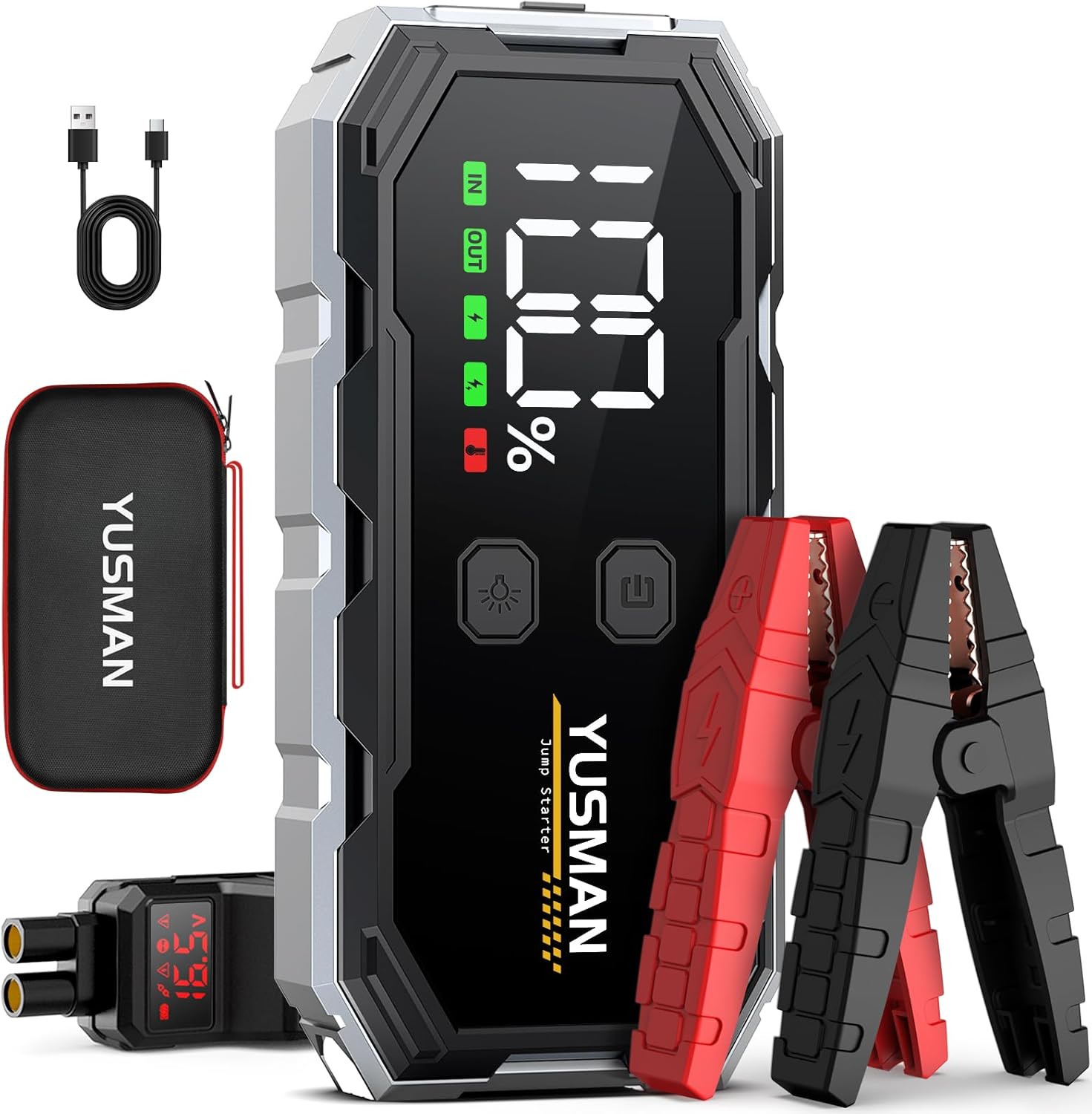 Yusman Booster 3v1 Led štartovacia powerbanka 12800 mAh s baterkou 6000 A