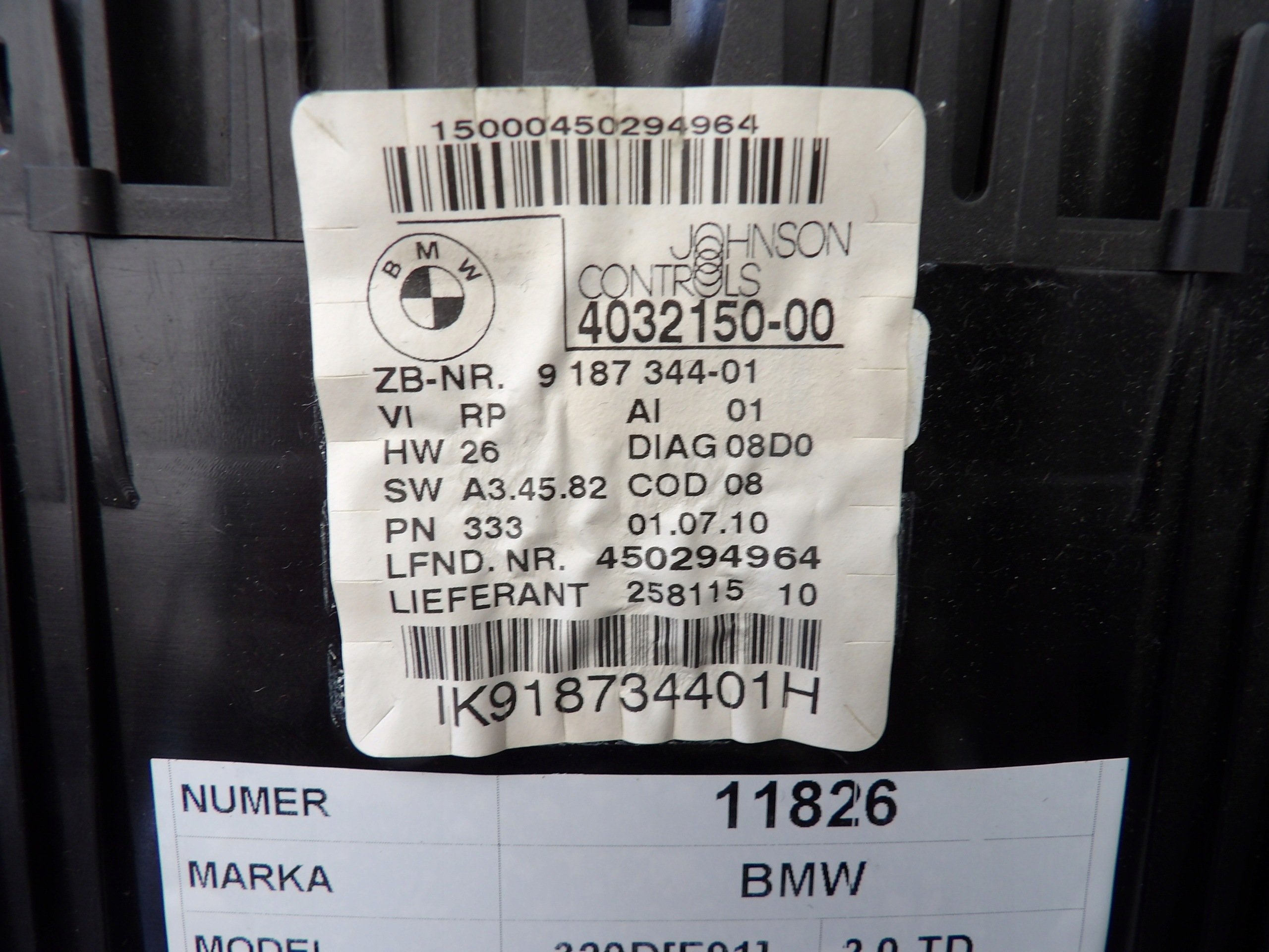 BMW 3 E91 Instruments tachymètre compte tours