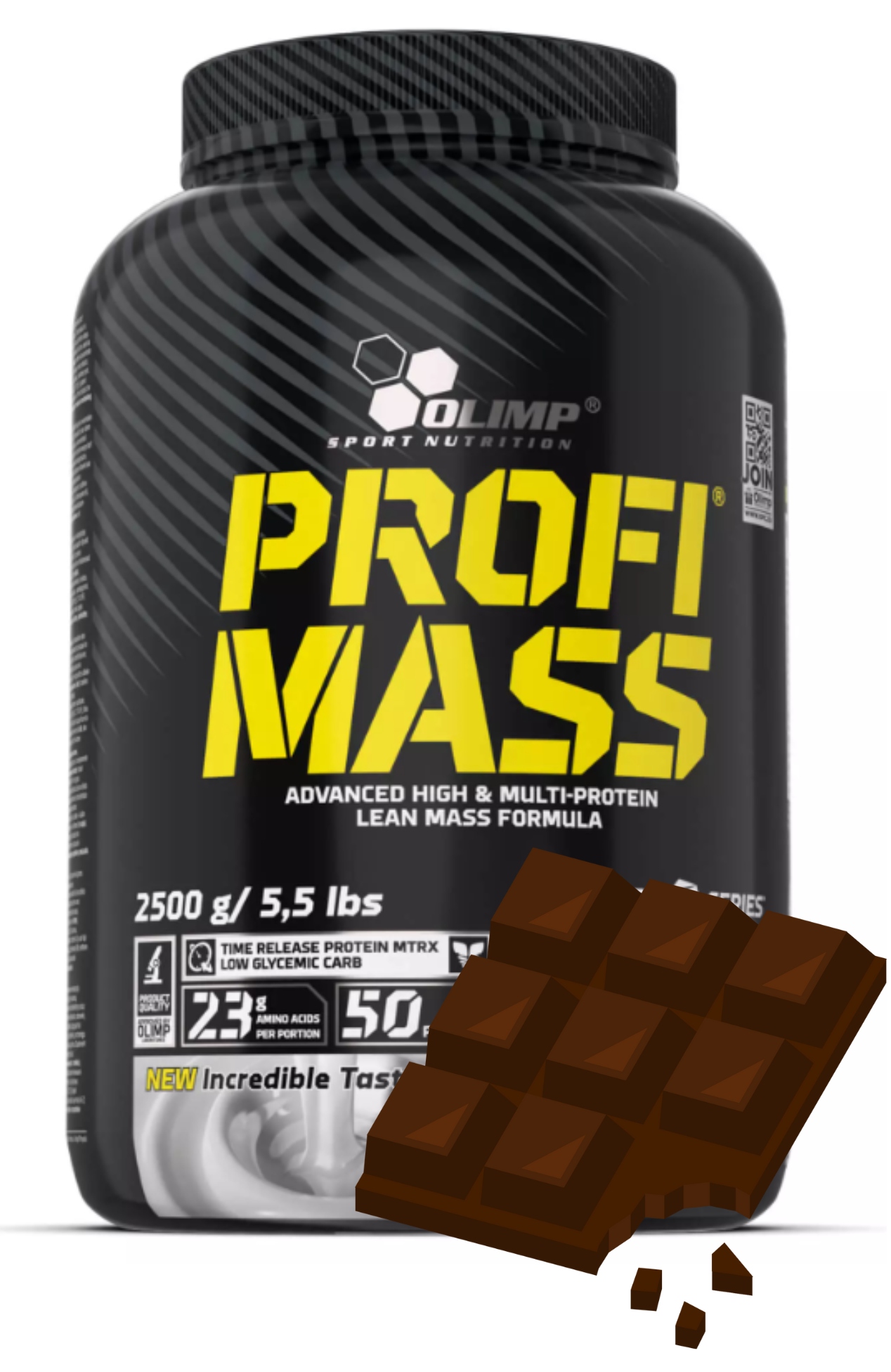 Olimp Profi Mass 2500 g Čokoláda Gainer Bílkoviny Doplněk Stravy Masa Bulk Svaly