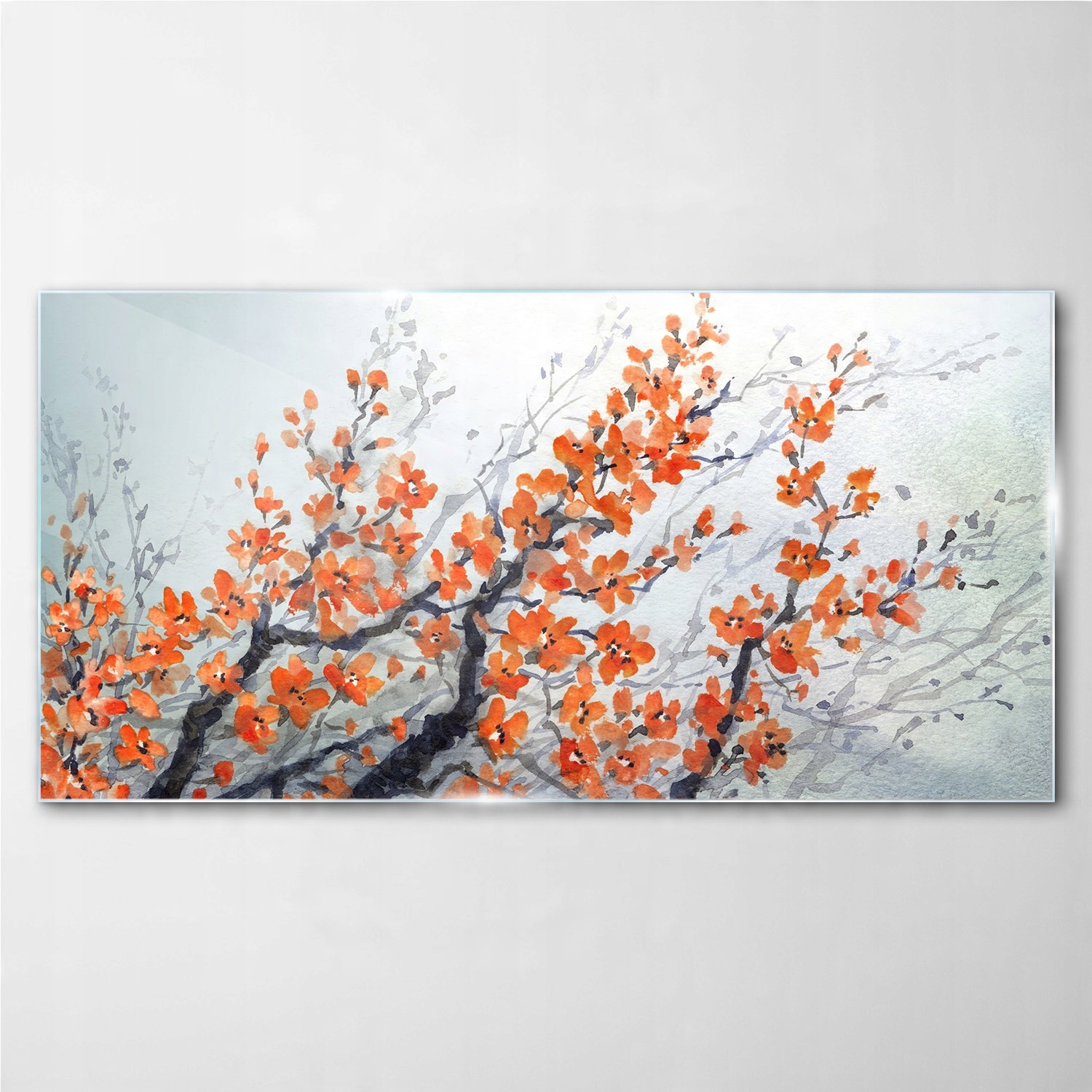 

Obraz szklany Gałęzie kwiaty kwiaty tusz 140x70 cm