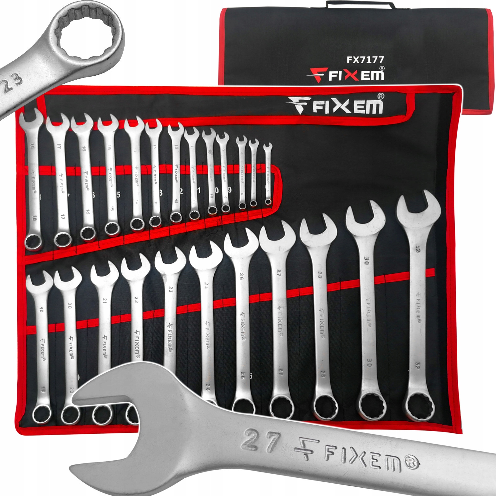 Klucze Płasko-oczkowe 6-32mm Zestaw Kluczy Płasko Oczkowych Etui Pokrowiec