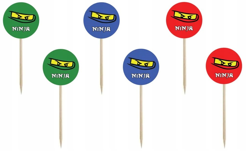 Pikery do babeczek muffinek 6sztuk Ninjago Kai