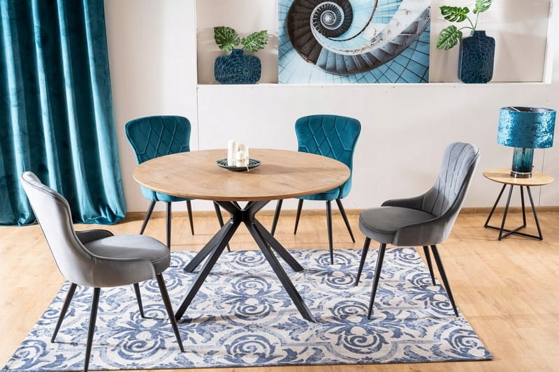 Stół okrągły ASTER 120x120 dąb/czarny loft SIGNAL Kod producenta ASTERDCFI120