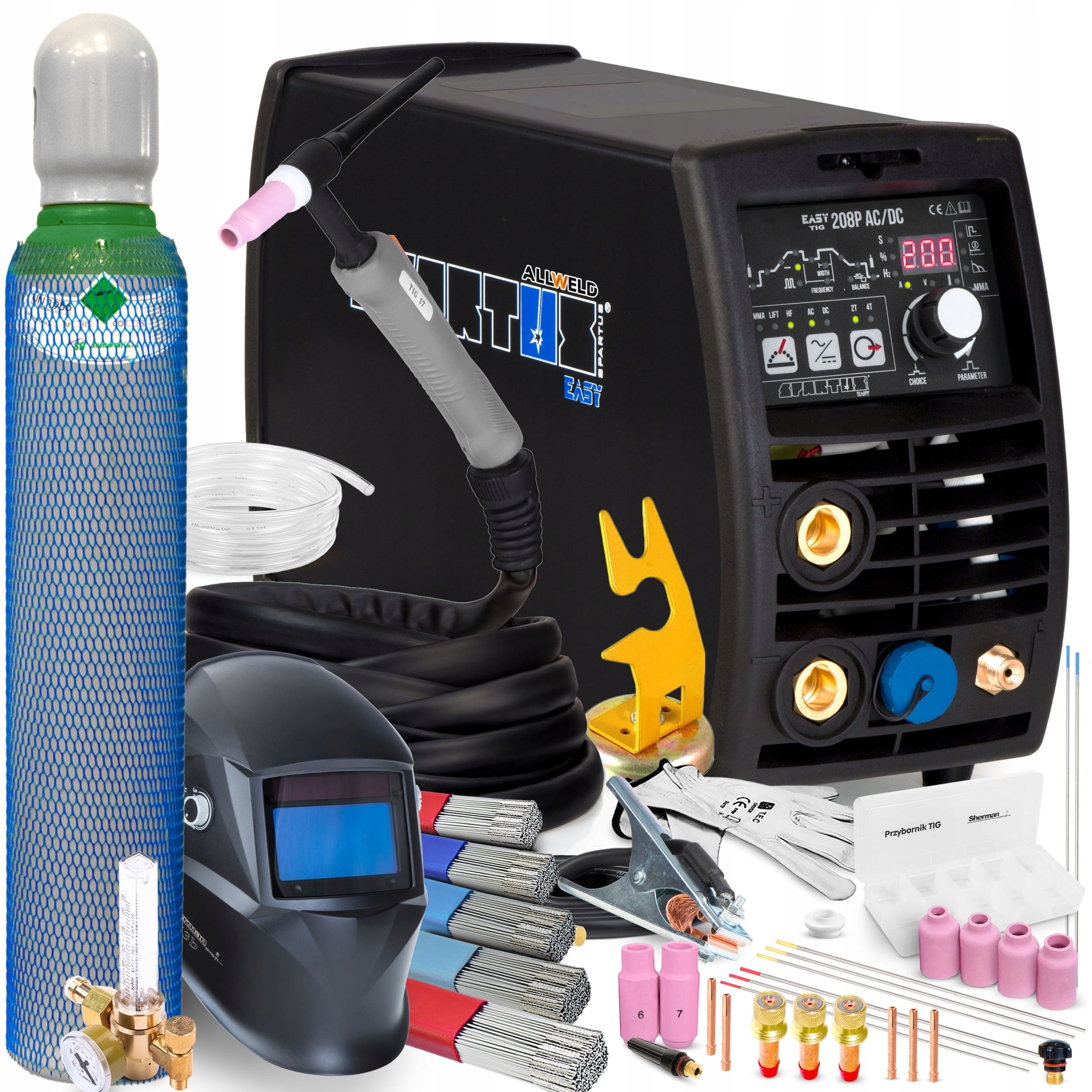 Invertorová Svářečka Spartus Easy Tig 208P Ac/dc Mma Puls 200A 230V Alu Hf