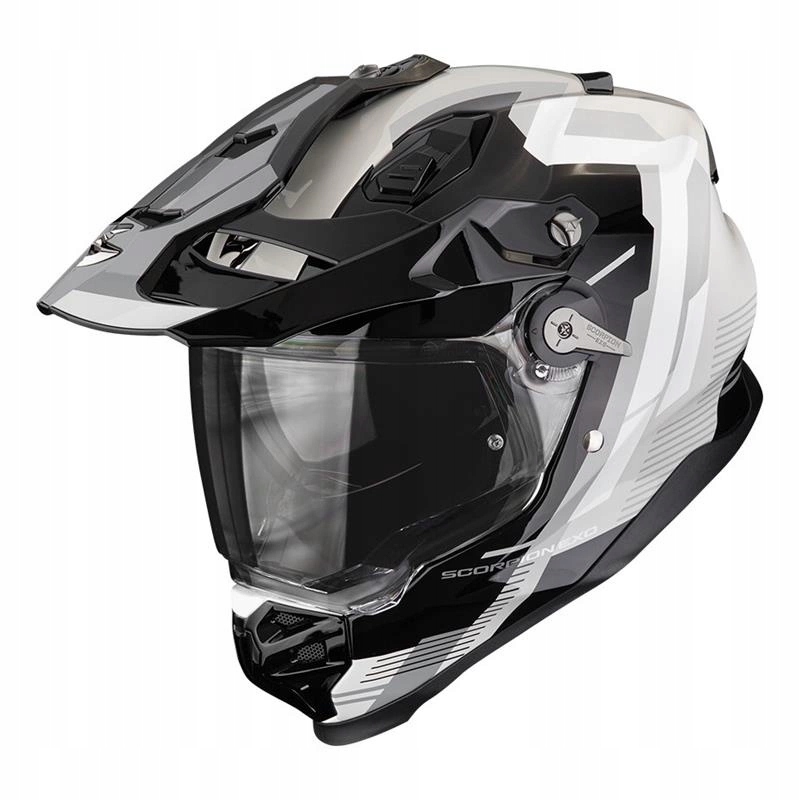 Prilba Scorpion ADF-9000 Air Patrol Black/silver/red čierna strieborná Darčeky