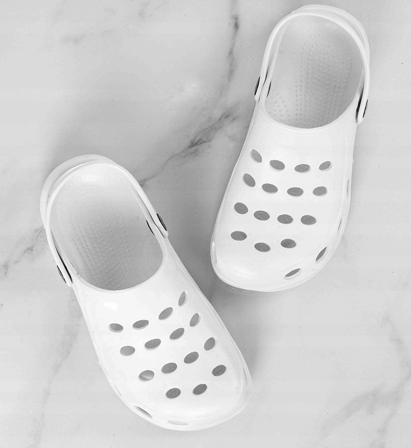 CHODAKI BIAŁE LEKKIE KLAPKI KROKSY MEDYCZNE 41 Długość wkładki 26 cm