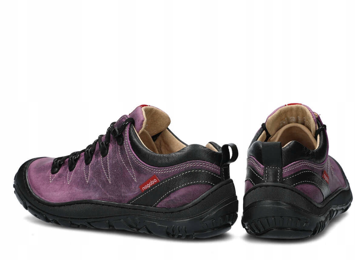 NAGABA 241 FIOLET - WYGODNE, SKÓRZANE PÓŁBUTY TREKKINGOWE DAMSKIE Płeć kobieta