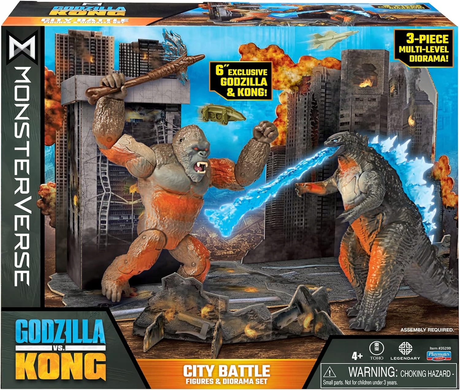 Playmates Toys Godzilla vs. Kong City Battle Figurki I Diorama Zestaw 15 cm