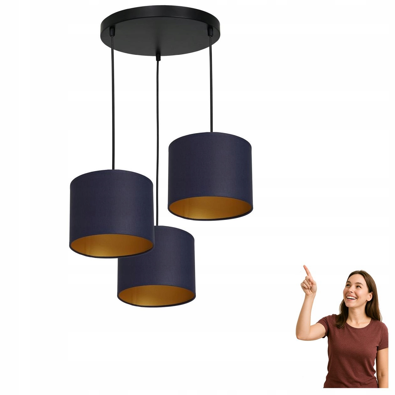 Trojitá závěsná lampa na kruhu Arden 3570 Luminex