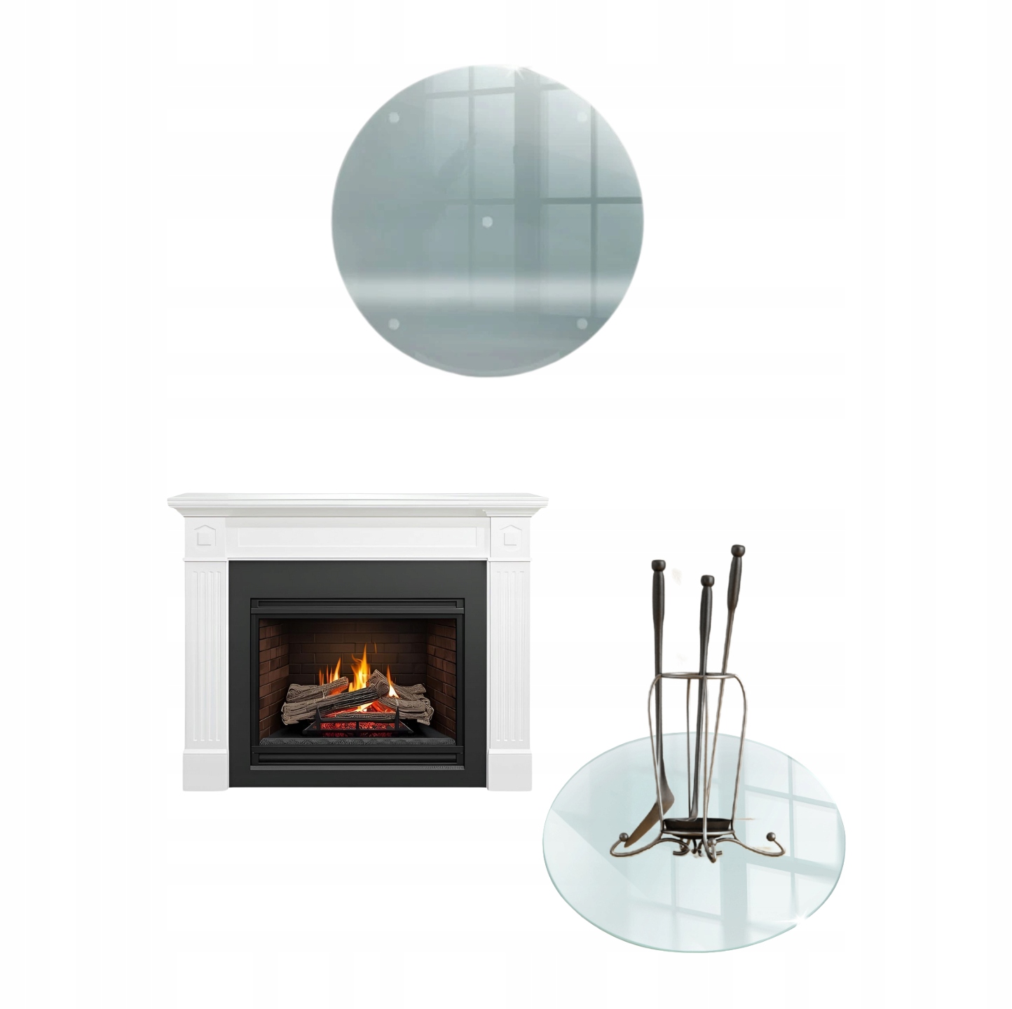 Sklo Pod Krb Tvrzené Sklo Podstavec Kulatý 50 CM Průhledný