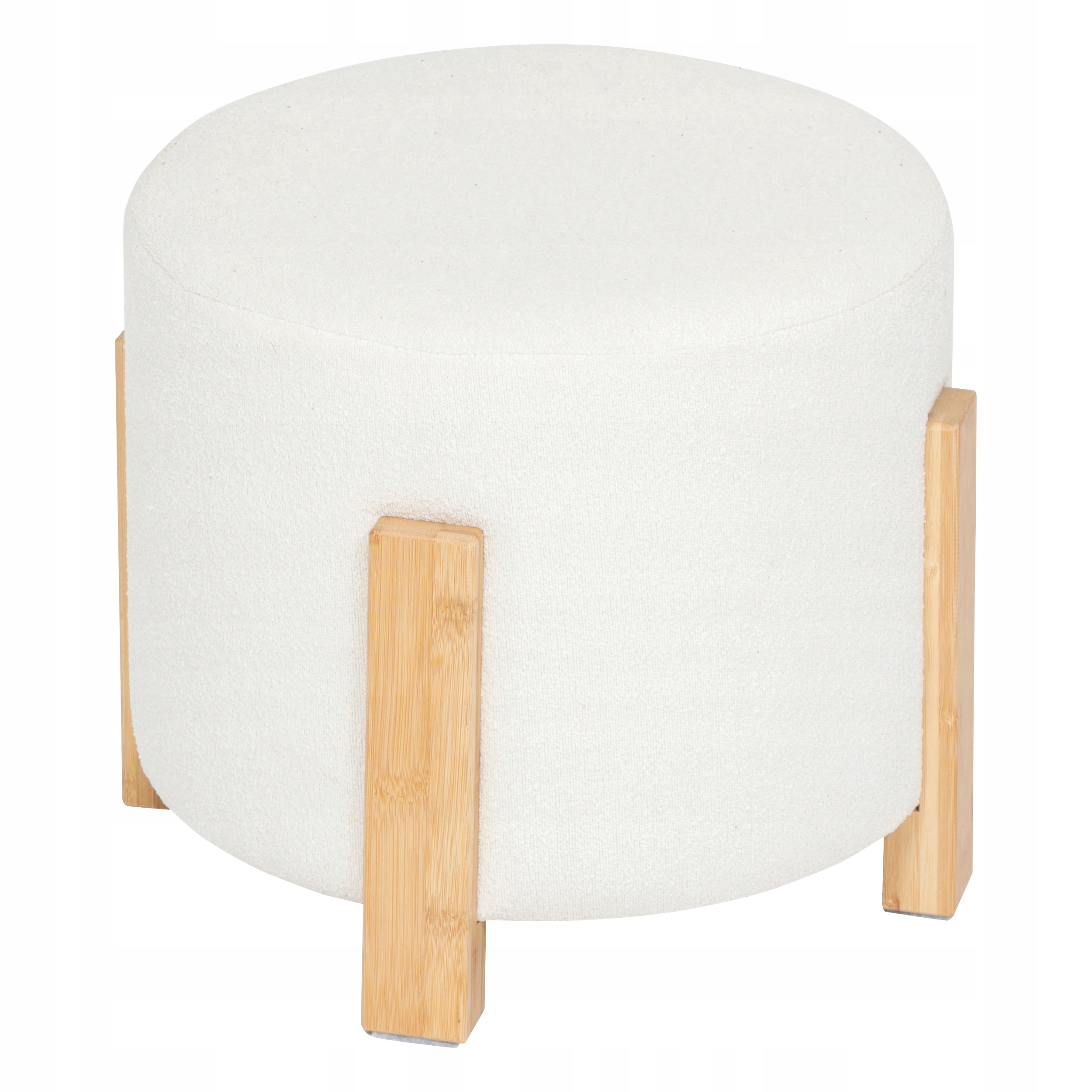 Dekorativní bílá taburet 37,5 cm Bansa, dekorativní do obýváku, elegantní a moderní