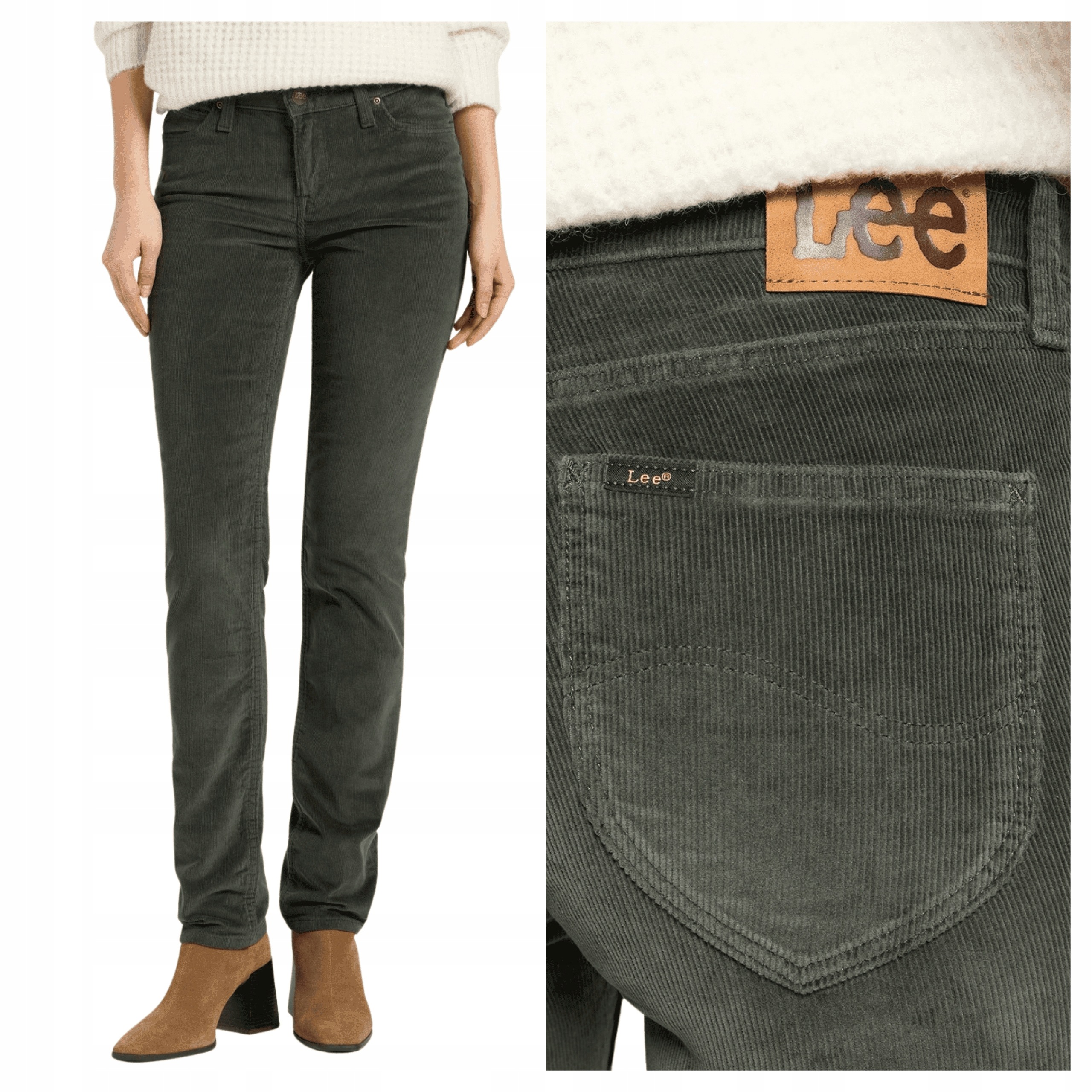 Dámské šusťákové kalhoty Lee Marion Olive Gray zelené rovné W29 L31