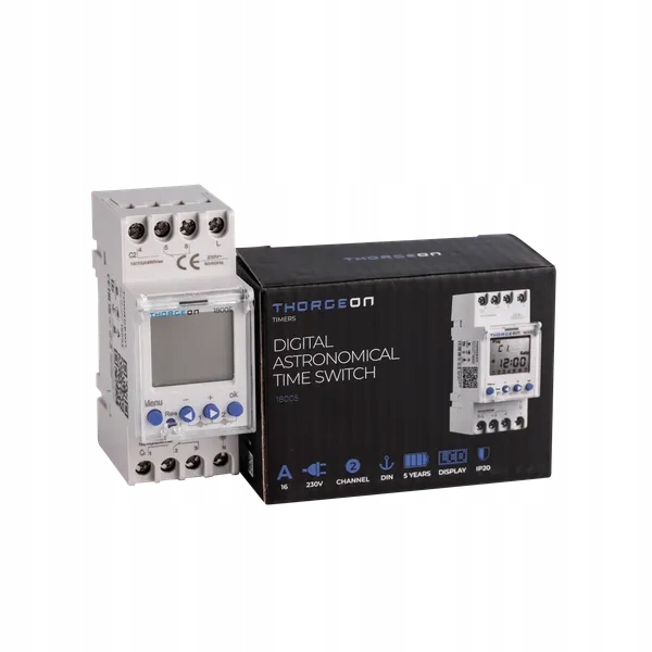 Thorgeon Časový programátor Digital Astronomical Time Switch 2-Channel