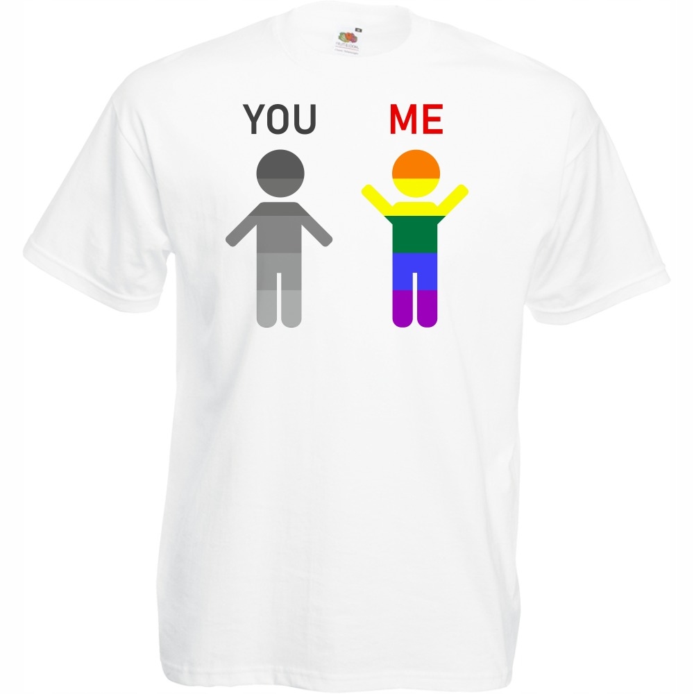 

Koszulka lgbt tęcza marsz równości M biała
