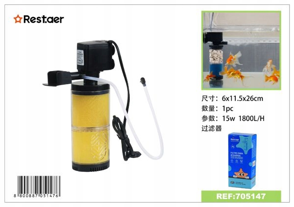 Levně Výkonný 15W akvarijní filtr pro čistou vodu