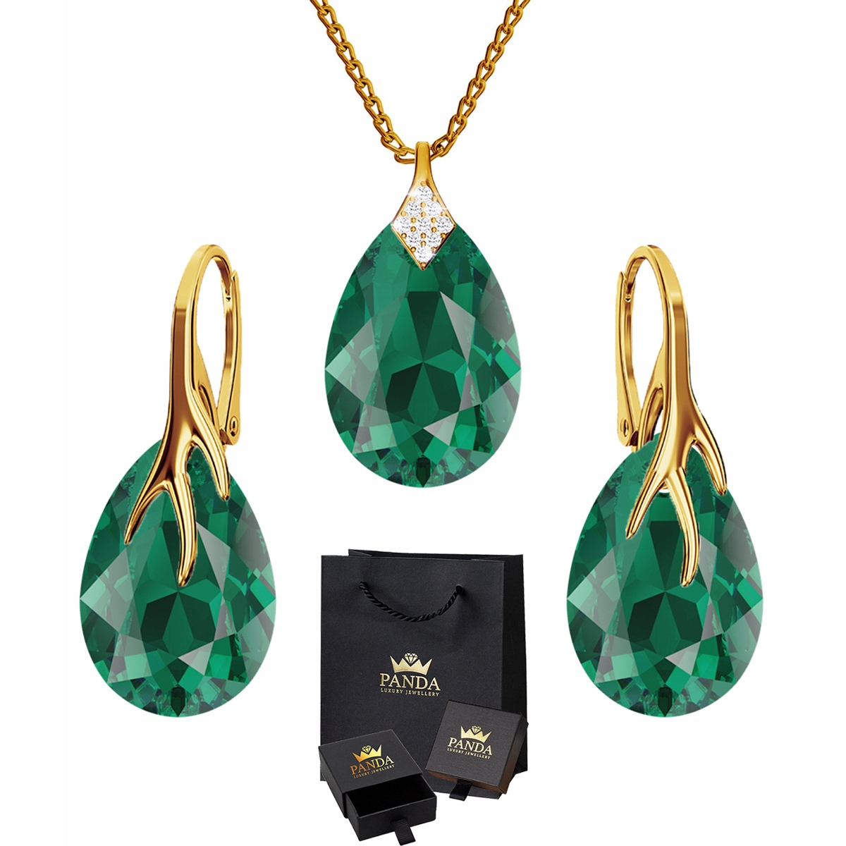 

Pozłacany Komplet Biżuterii Pazur Swarovski Srebro