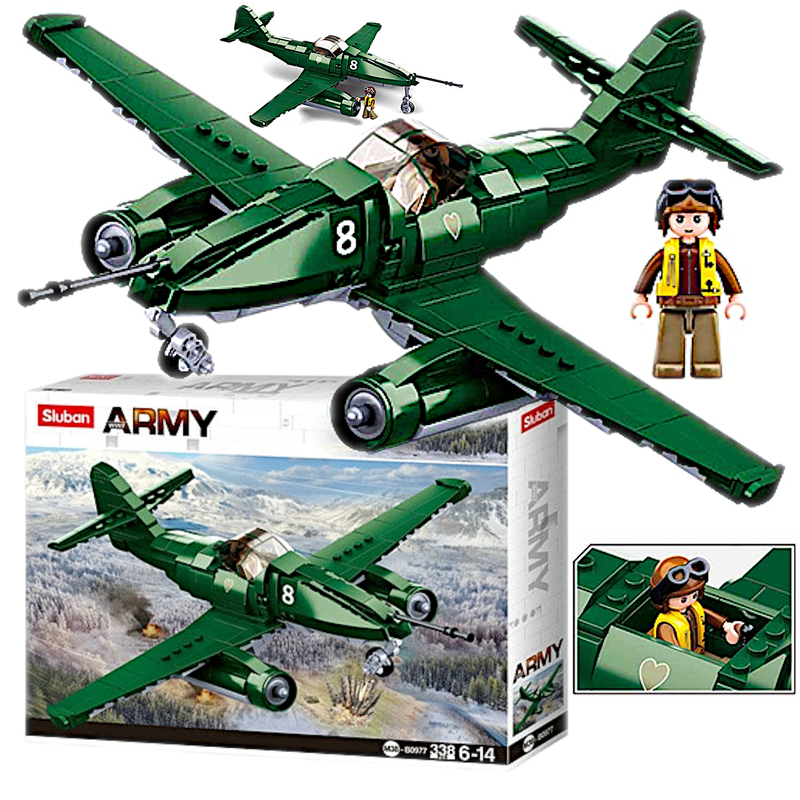 

Klocki Myśliwiec Messerschmitt Me 262,samolot armi