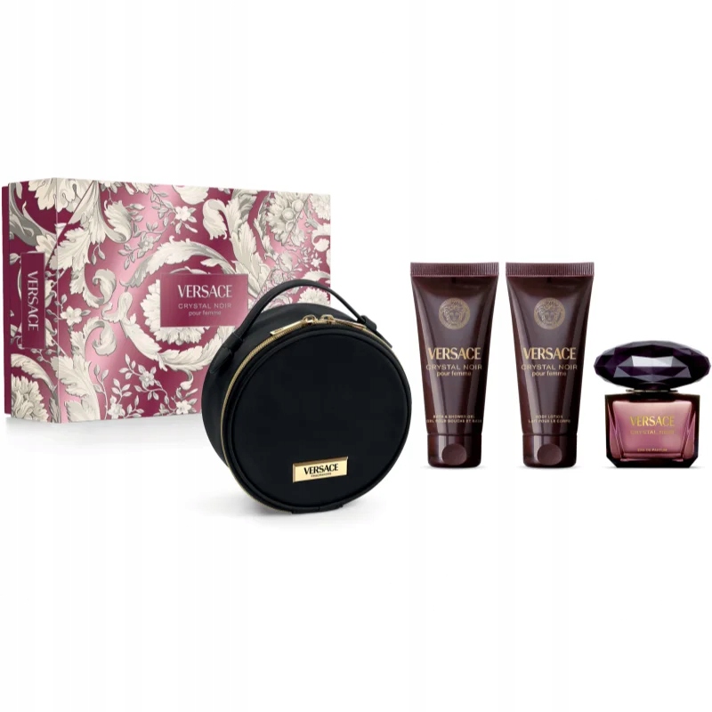 Set Versace Crystal Noir 90 ml Edp 100 ml balzám 100 ml gel kosmetická taštička