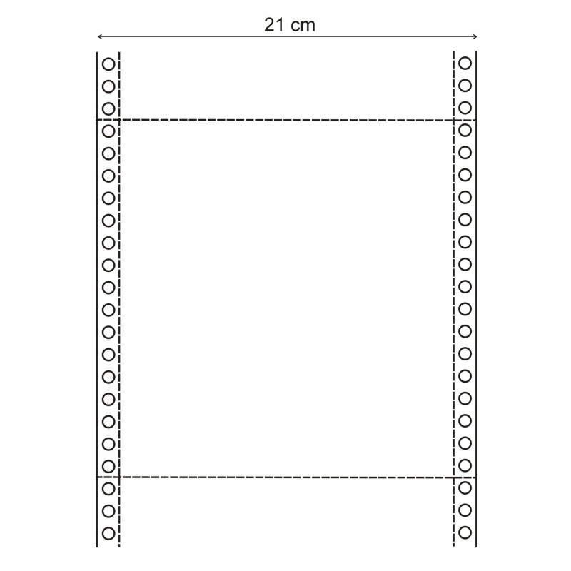 Tabelační skládaný papír pro jehličkové tiskárny 21 cm 1+1 s perforací
