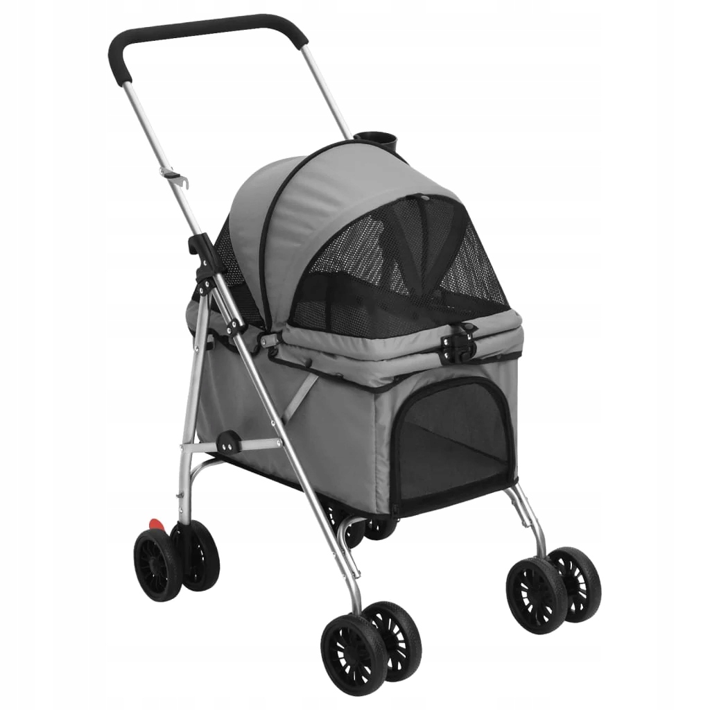 Fionshop 262916657 Skládací kočárek pro psa šedý 76x50x100 cm oxfordská t