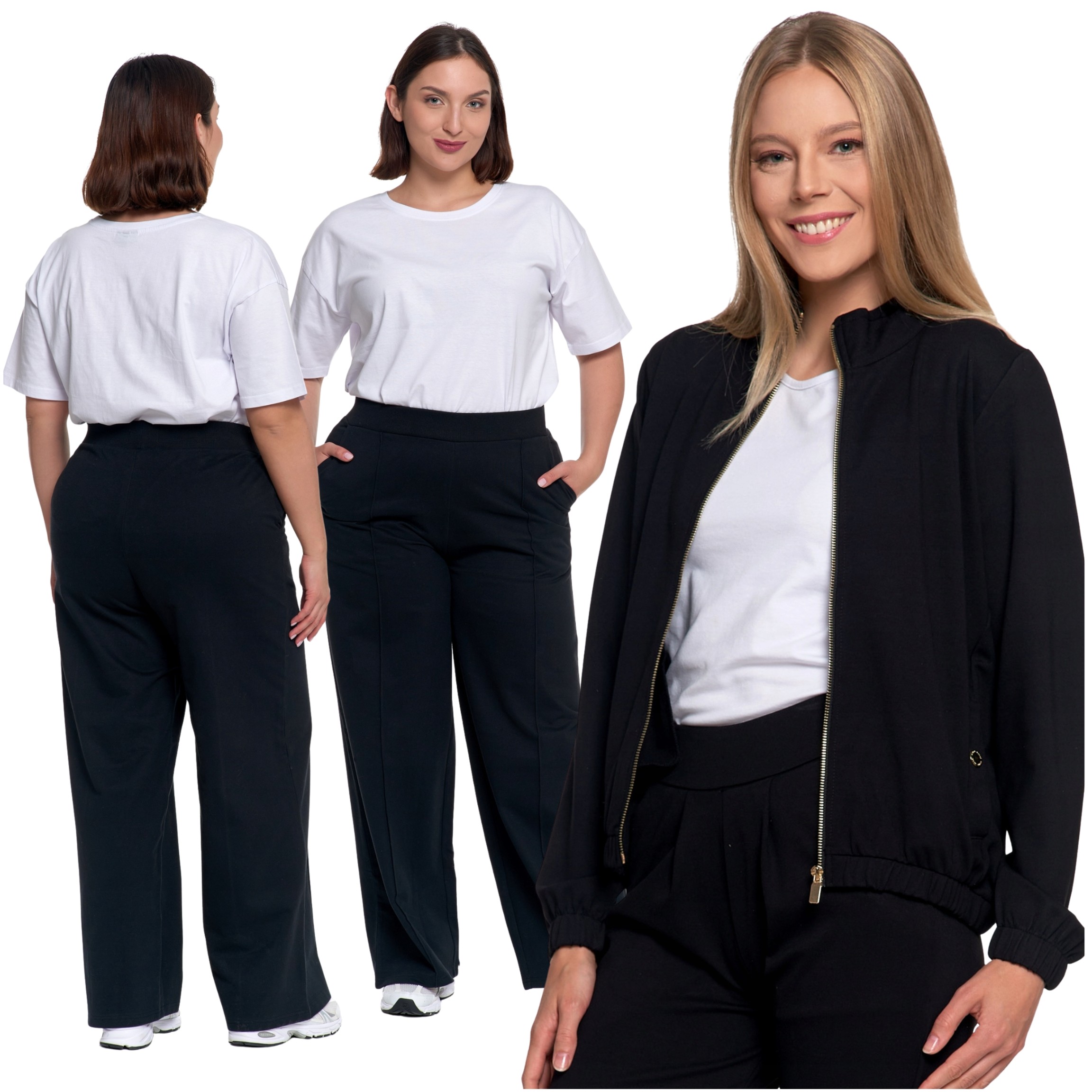 Teplákovka Mikina Dámská Rozepínací Se Stojáčkem Kalhoty S Širokou Nohavicí Moraj XXL