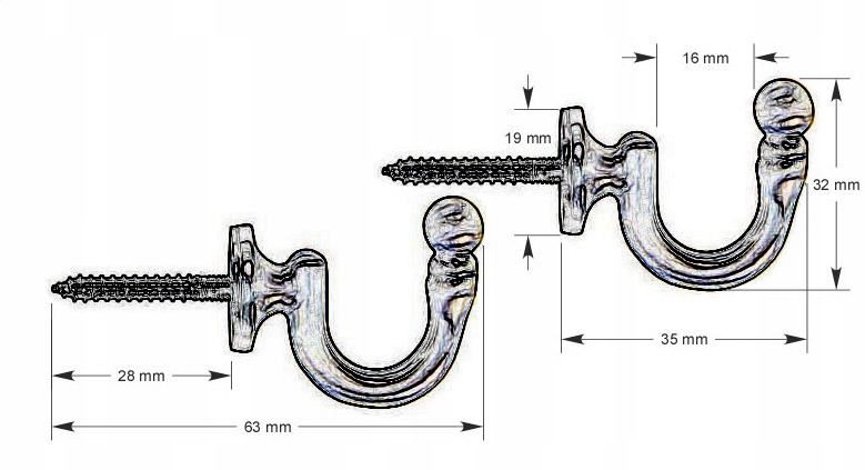 Haczyk do upinania firan i zasłon typu M - SATYNA Marka Decorative