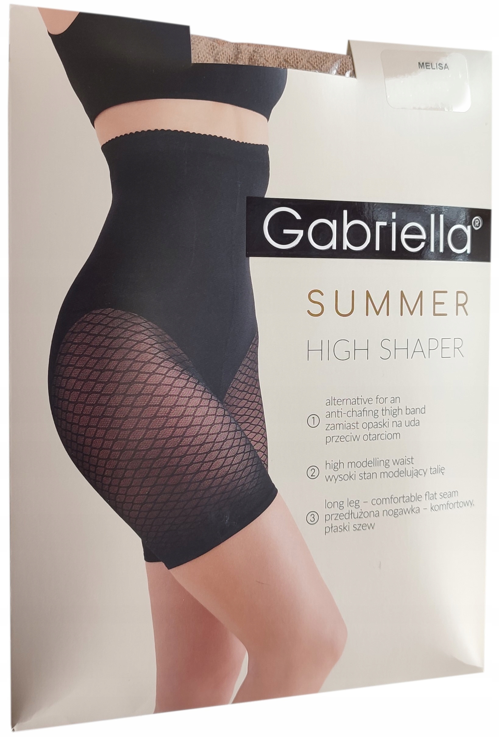 Szorty modelujące z wysokim stanem Summer High Shaper Melisa 5 Skład materiałowy Poliamid 82% Elastan 17% Bawełna 1%