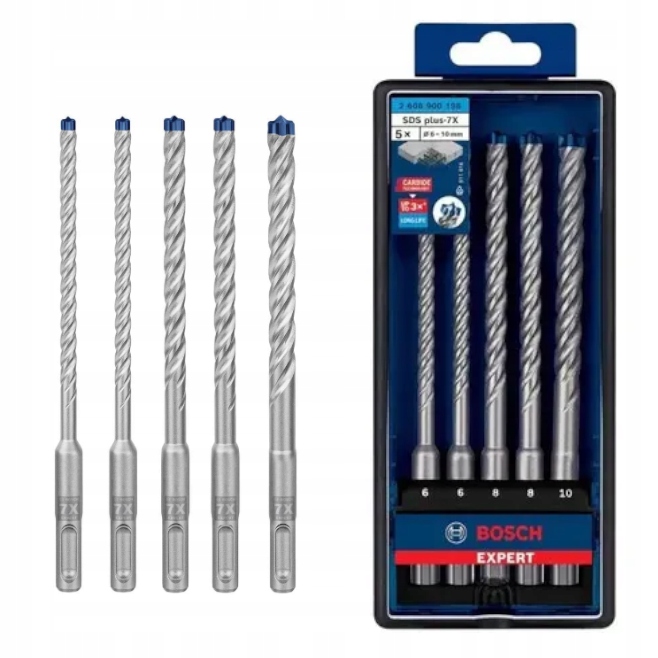 Zestaw wierteł do betonu SDS-Plus plus-7X Bosch Expert 5el. 2608900198
