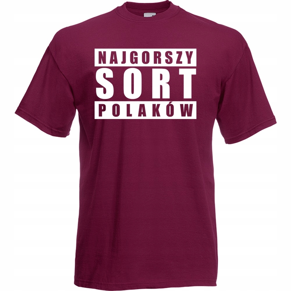 

Koszulka z nadrukiem Gorszy Sort Polaków L burgund