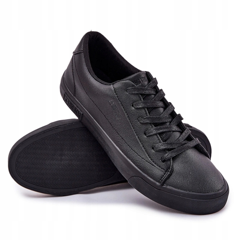 Pánské Klasické Nízké Eko Kožené Tenisky Big Star NN174252 Černé 41