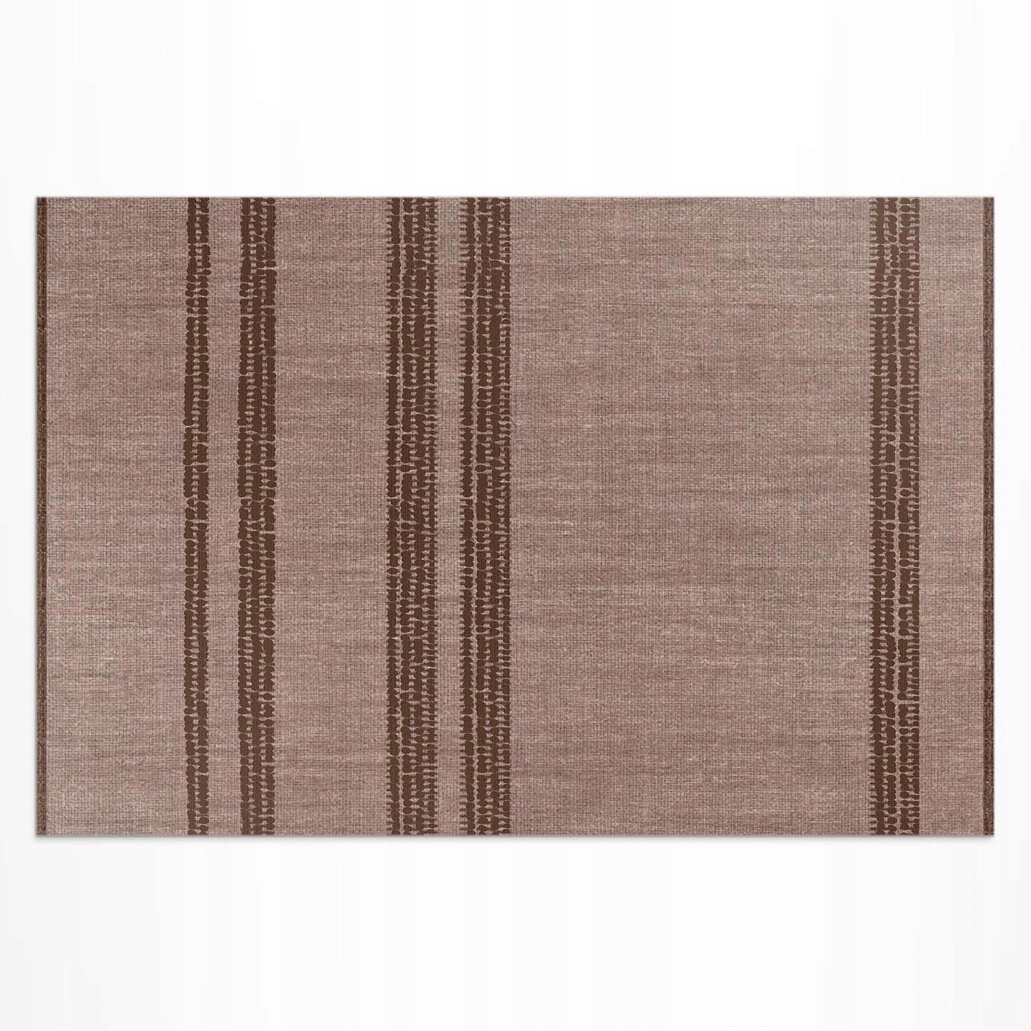 Vinylový koberec s potlačou Hnedý s boho líniou a imitáciou tkaniny 180 x 120 cm