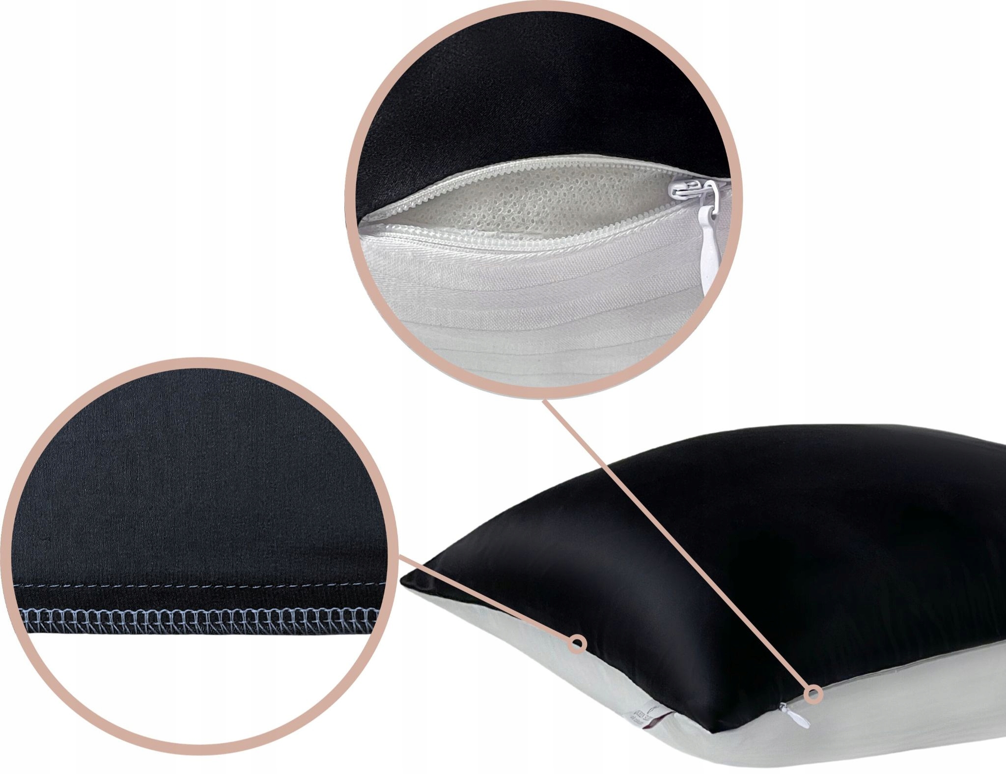 Poszewka Jedwabna 40x40 z Bawełną, Jedwabna Gumka Marka Qrown