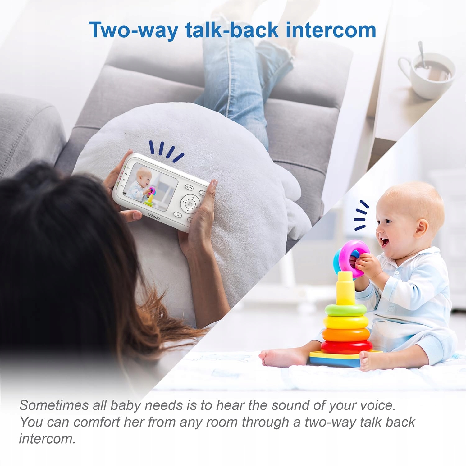 VTECH Babymonitor Kamera LCD Ekran 28 Cali Nocna Wizja Dźwięk Lullabies — miniatura 3