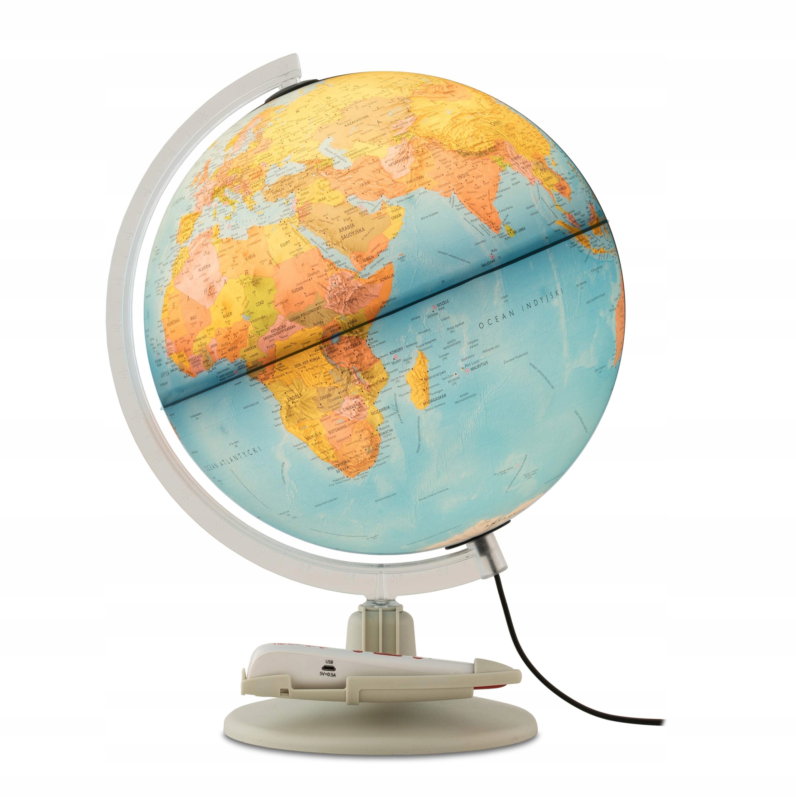 GLOBUS INTERAKTYWNY - PIÓRO W ZESTAWIE - PODŚWIETLANY DLA DZIECI ARTGLOB Marka ArtGlob