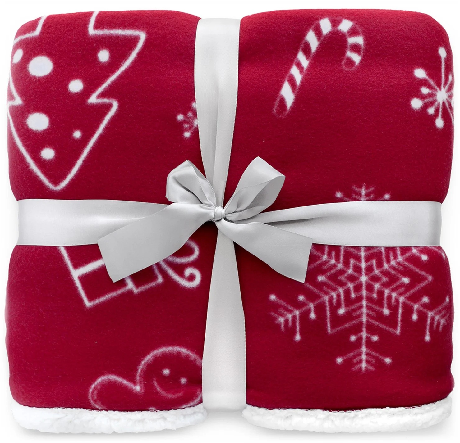 Červená vánoční deka s beránkem