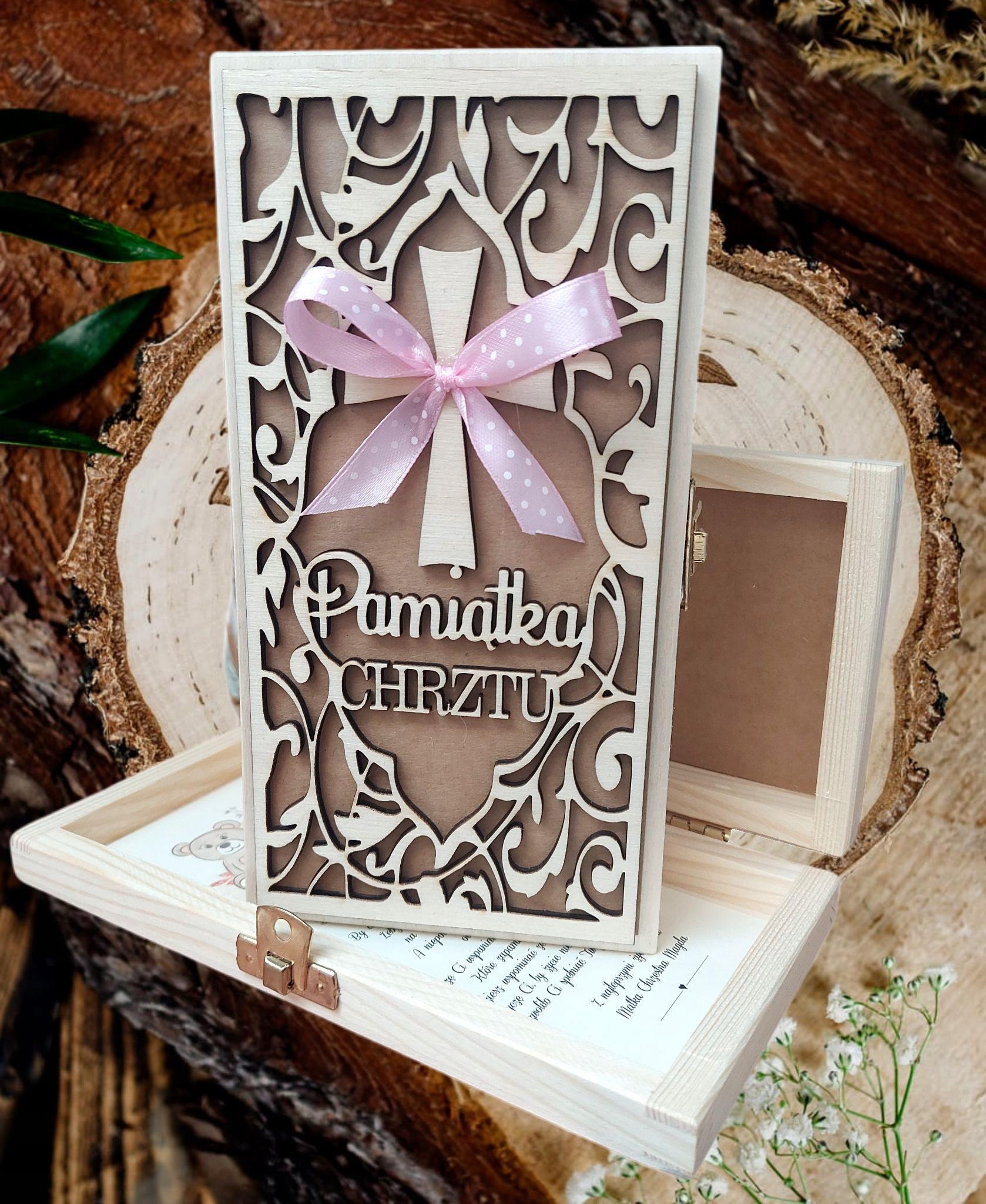 Rustykalna Pamiątka Chrztu 2 kolory PREZENT Kod producenta 1123