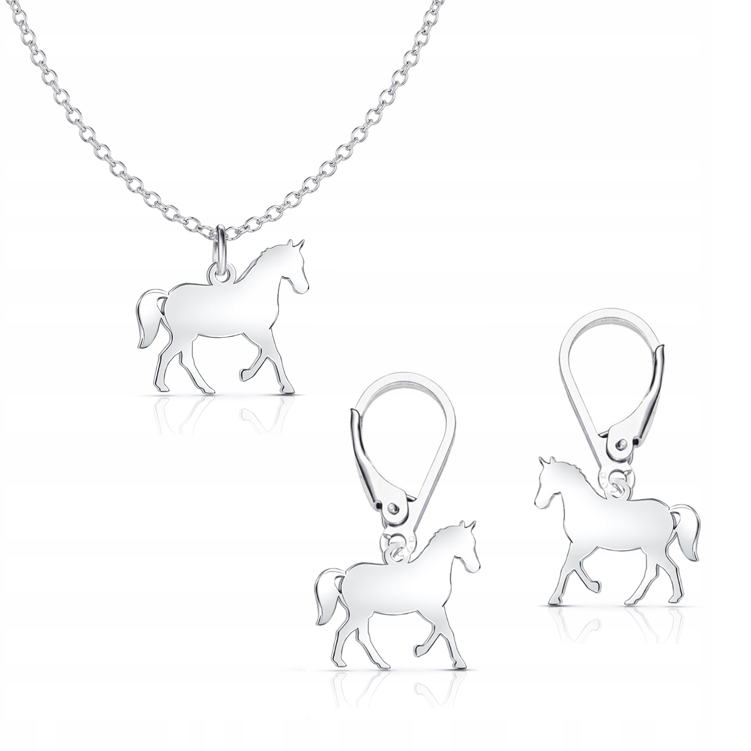 Kůň koně koník plech stříbrný komplet šperků rolo oval stříbro 925