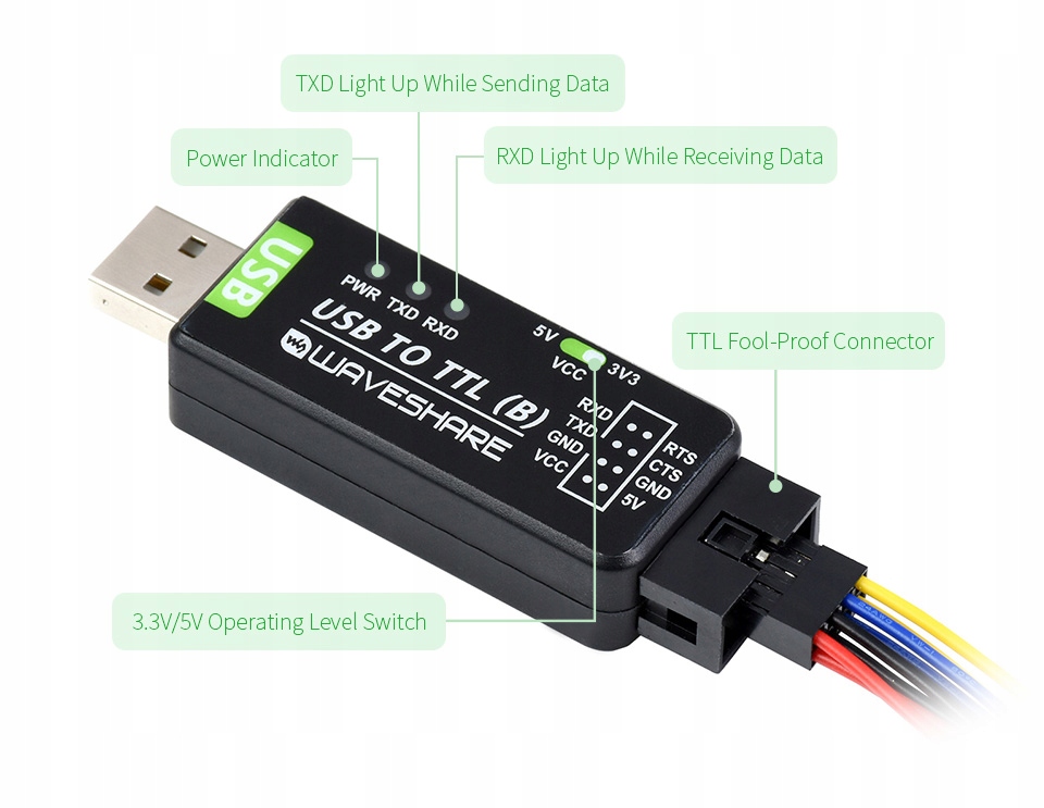 Konwerter USB - UART CH343G 5V 3.3V Model USB TO TTL (B)