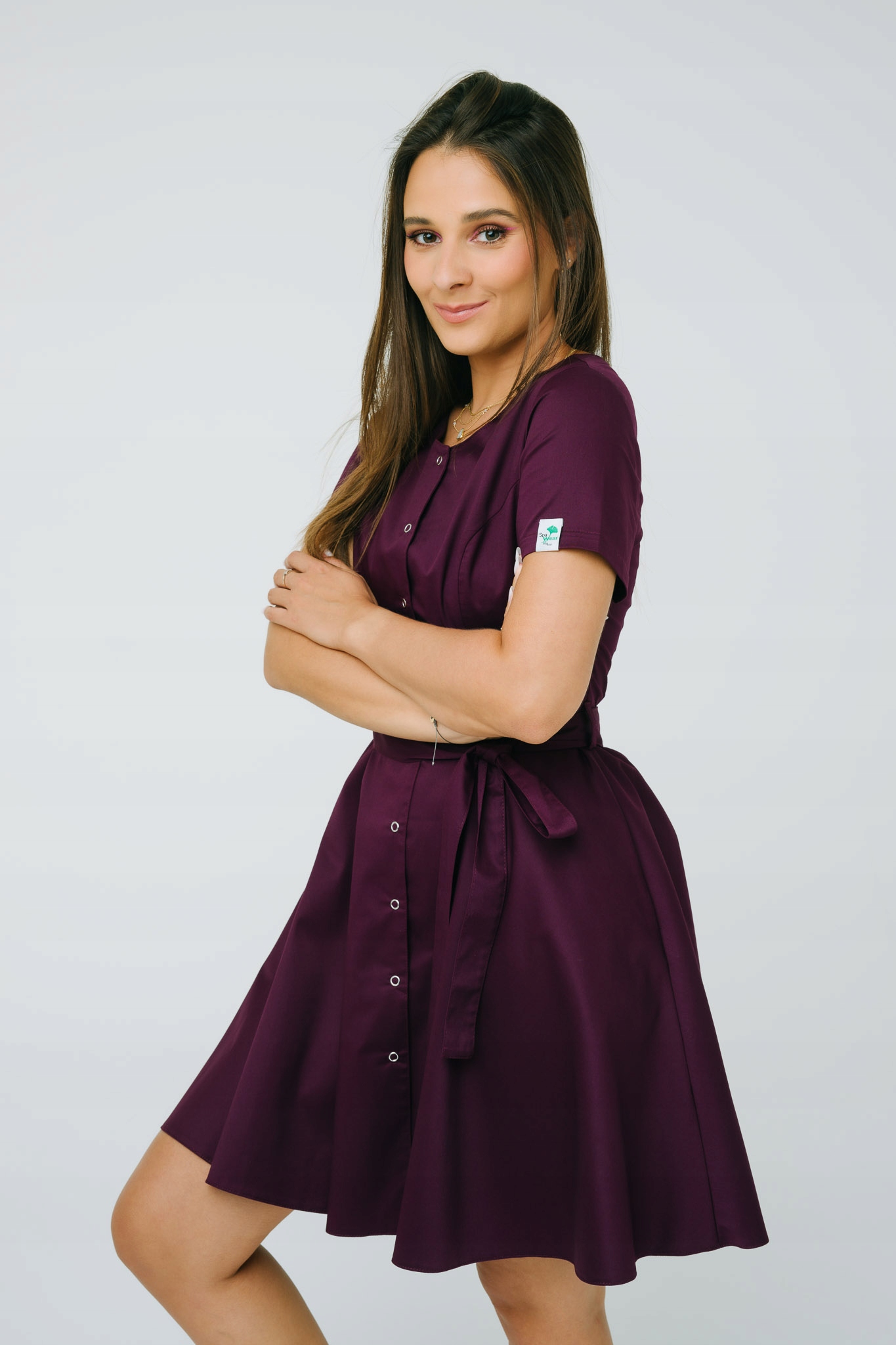 Sukienka medyczna SpaWear śliwka S Stan opakowania oryginalne