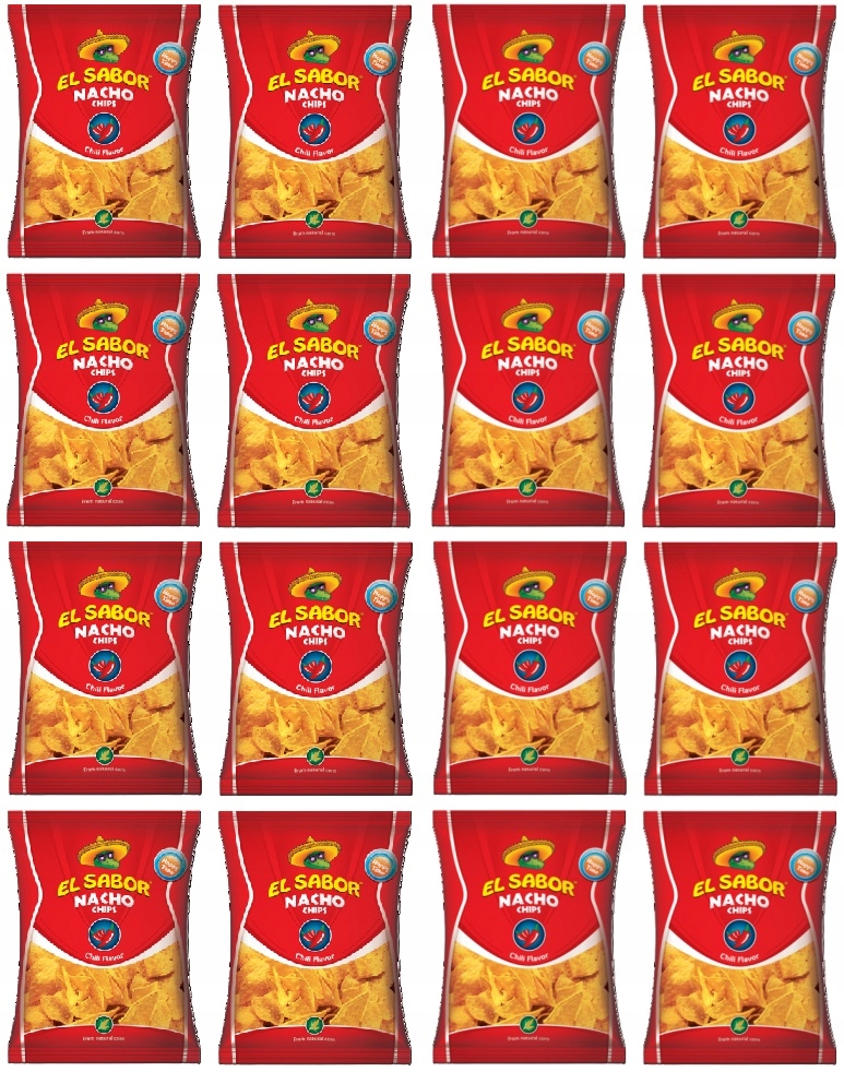 16x 100g El Sabor Nachosy o smaku chili Karton