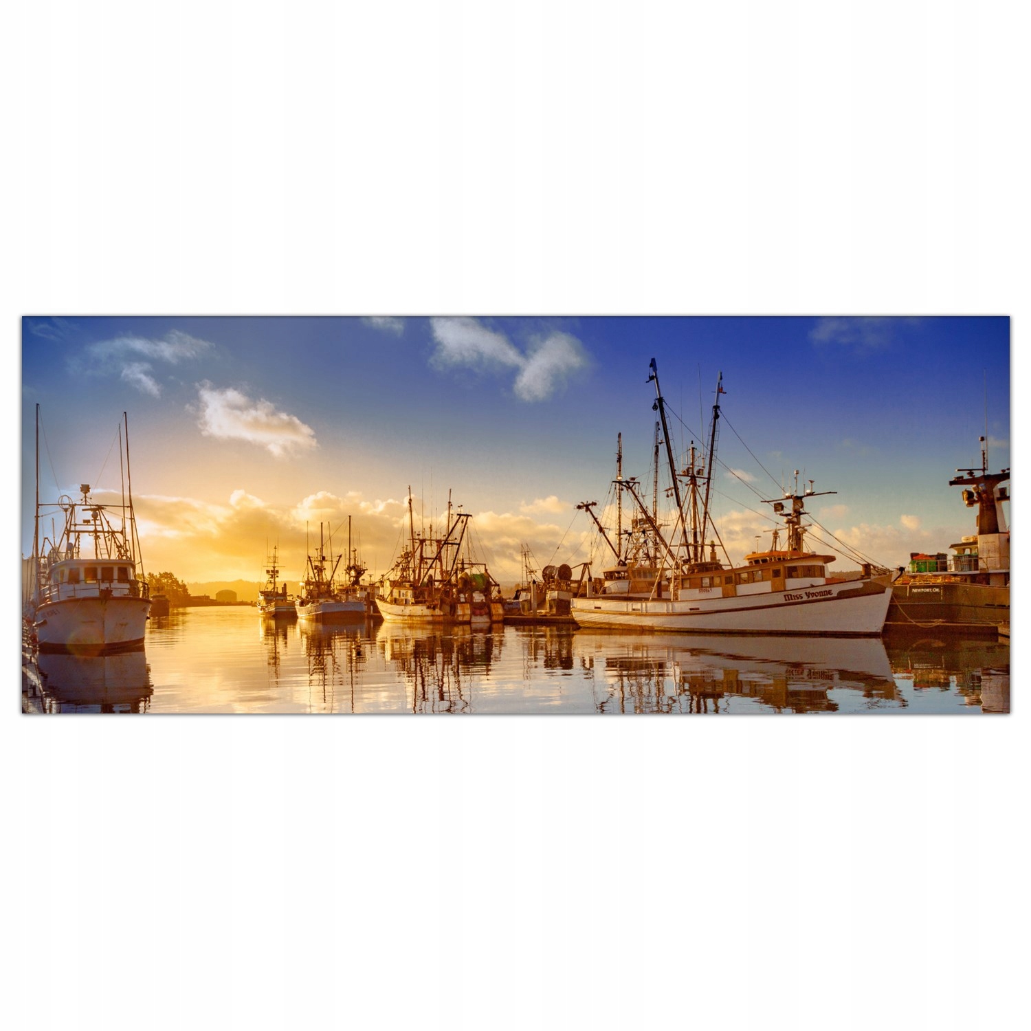 

Hartowany Obraz Szklany Port Łódka Rybak 125x50